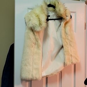 Soft white faux fur vest